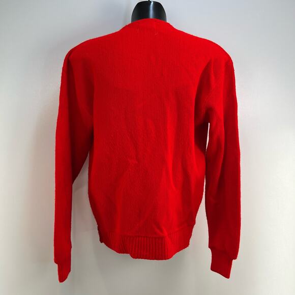 Vintage Pennleigh Acrylic Knit Cardigan Red Sweater - Picture 7 of 7